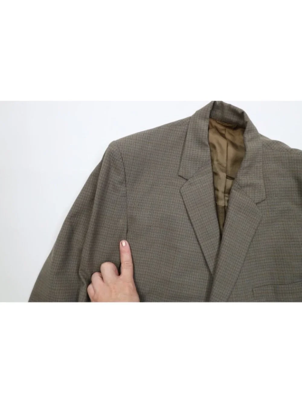 Vintage 50s 60s Streetwear Mens 36R 2 Piece Wool Suit Wedding Green Plaid 30x31